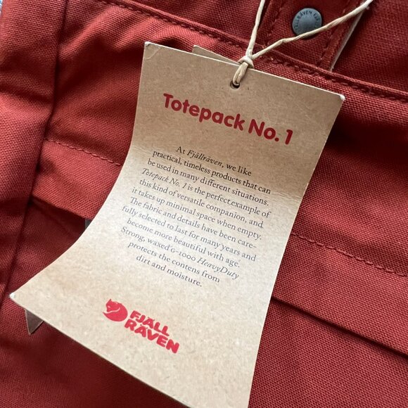 NWT Fjallraven Totepack No. 1 Tote / Backpack - Picture 2 of 6